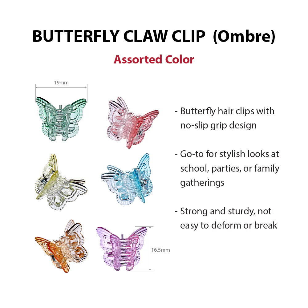 RED by KISS Colorful Kids Hair Claw Clips - No-Slip Grip - Image 3