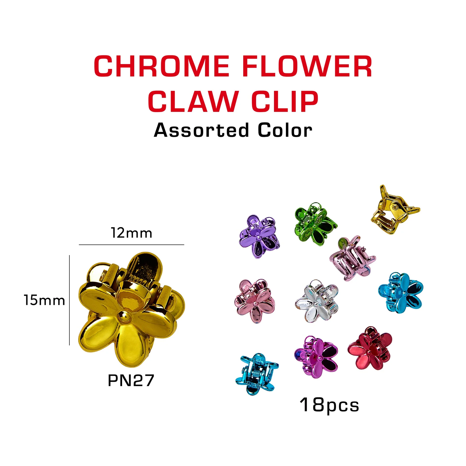 RED by KISS Colorful Kids Hair Claw Clips - No-Slip Grip - Image 36