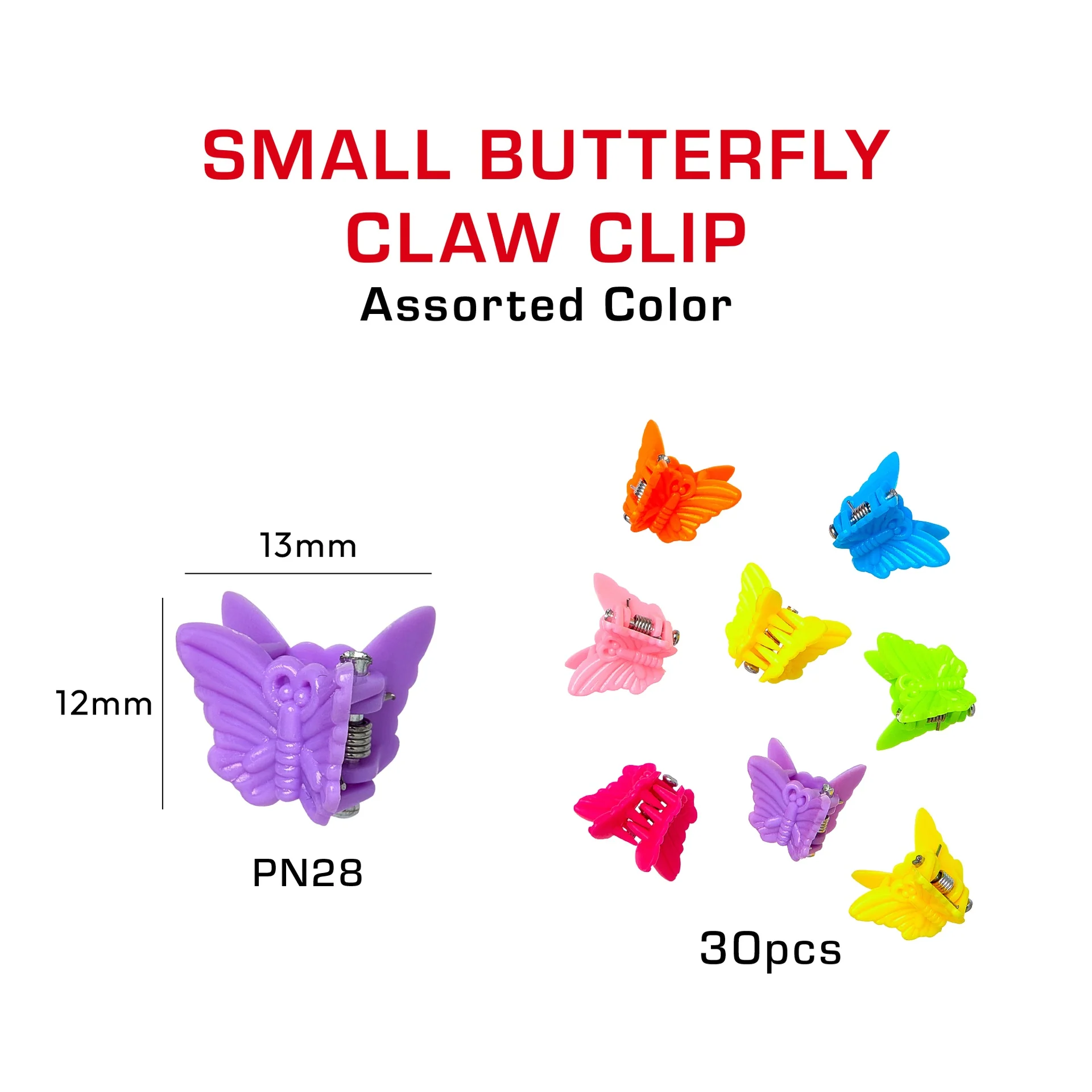 RED by KISS Colorful Kids Hair Claw Clips - No-Slip Grip - Image 44