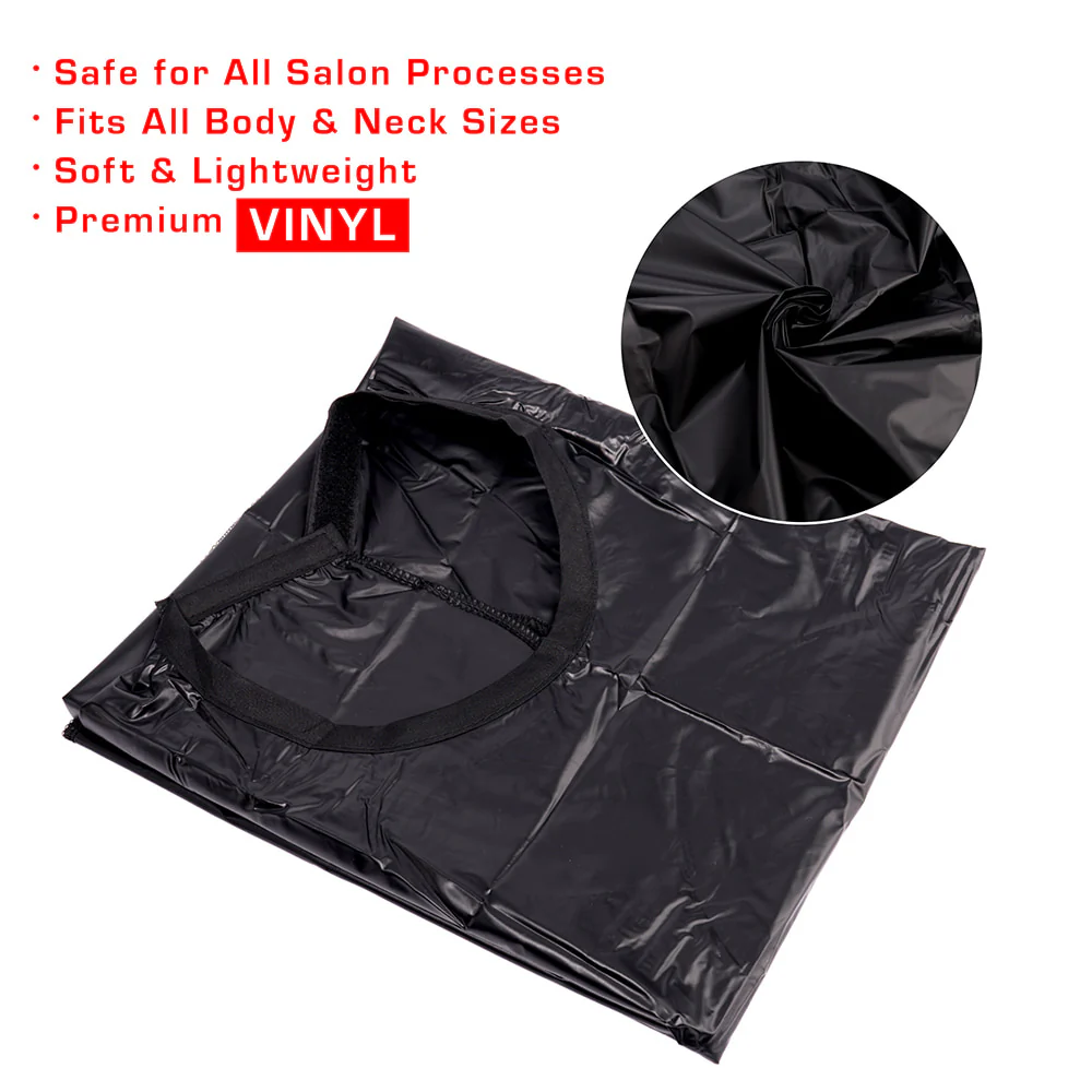 RED by KISS Comb-Out Soft Vinyl Cape - Black - Image 5