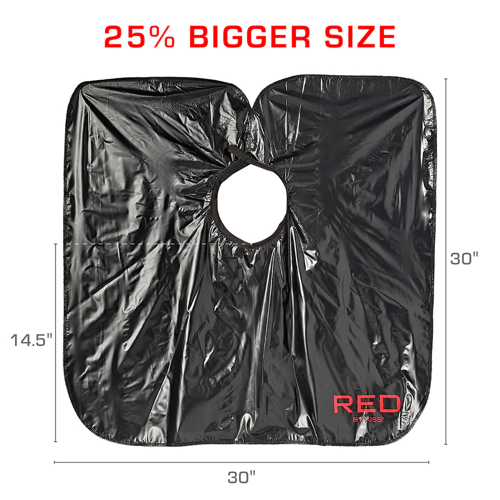 RED by KISS Comb-Out Soft Vinyl Cape - Black - Image 6