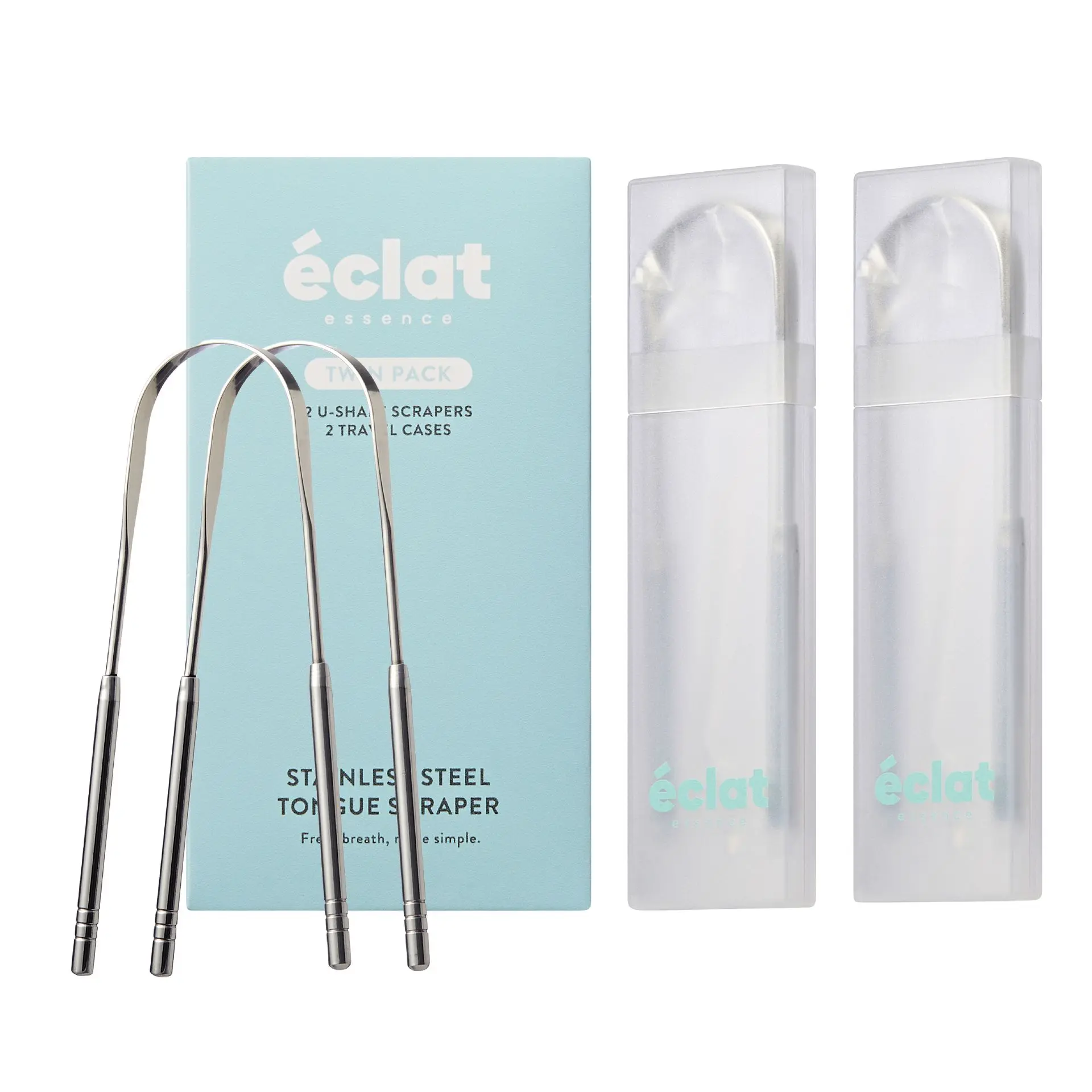 éclat Stainless Steel Tongue Scraper for Adults with Travel Case - Image 19