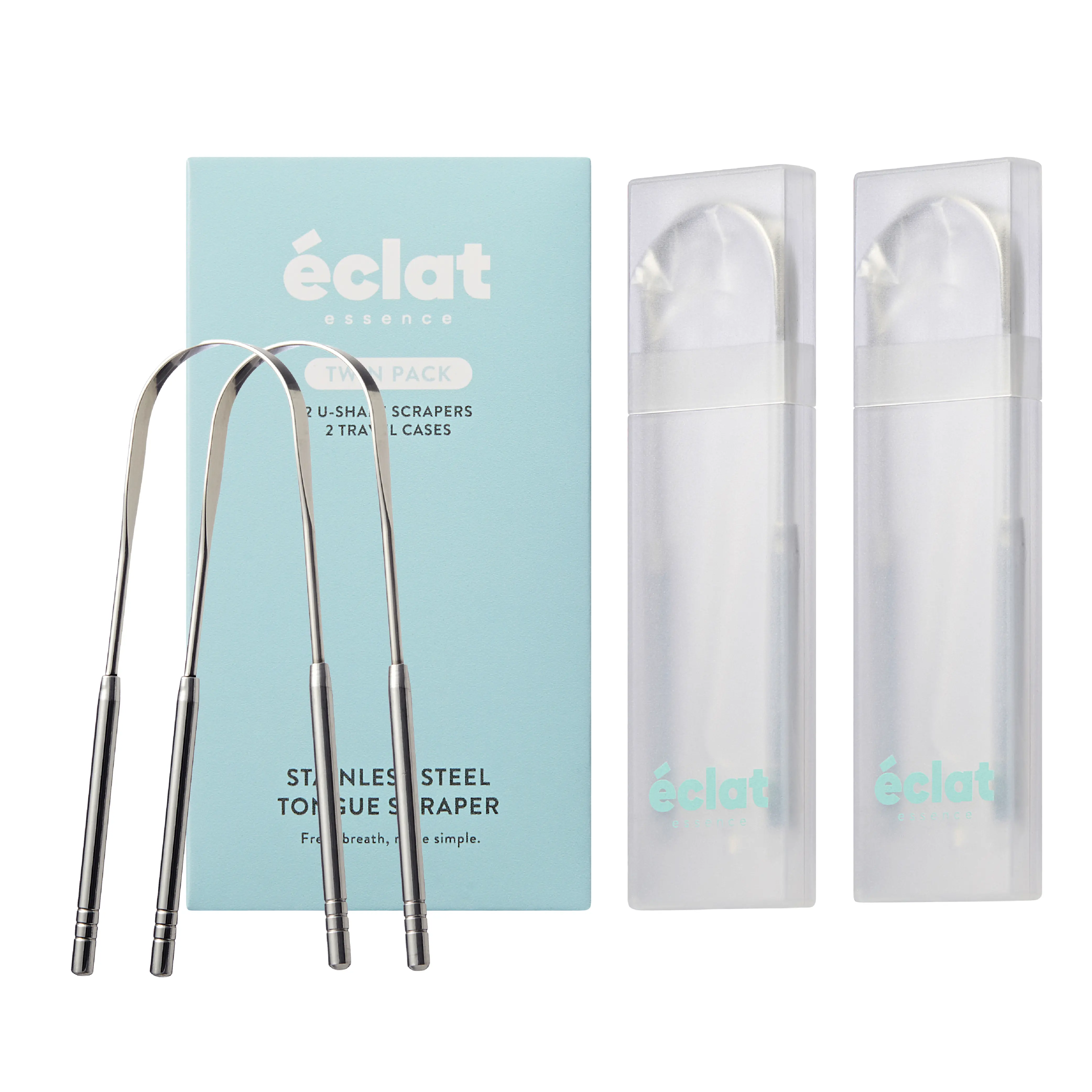 éclat Stainless Steel Tongue Scraper for Adults with Travel Case - Image 12