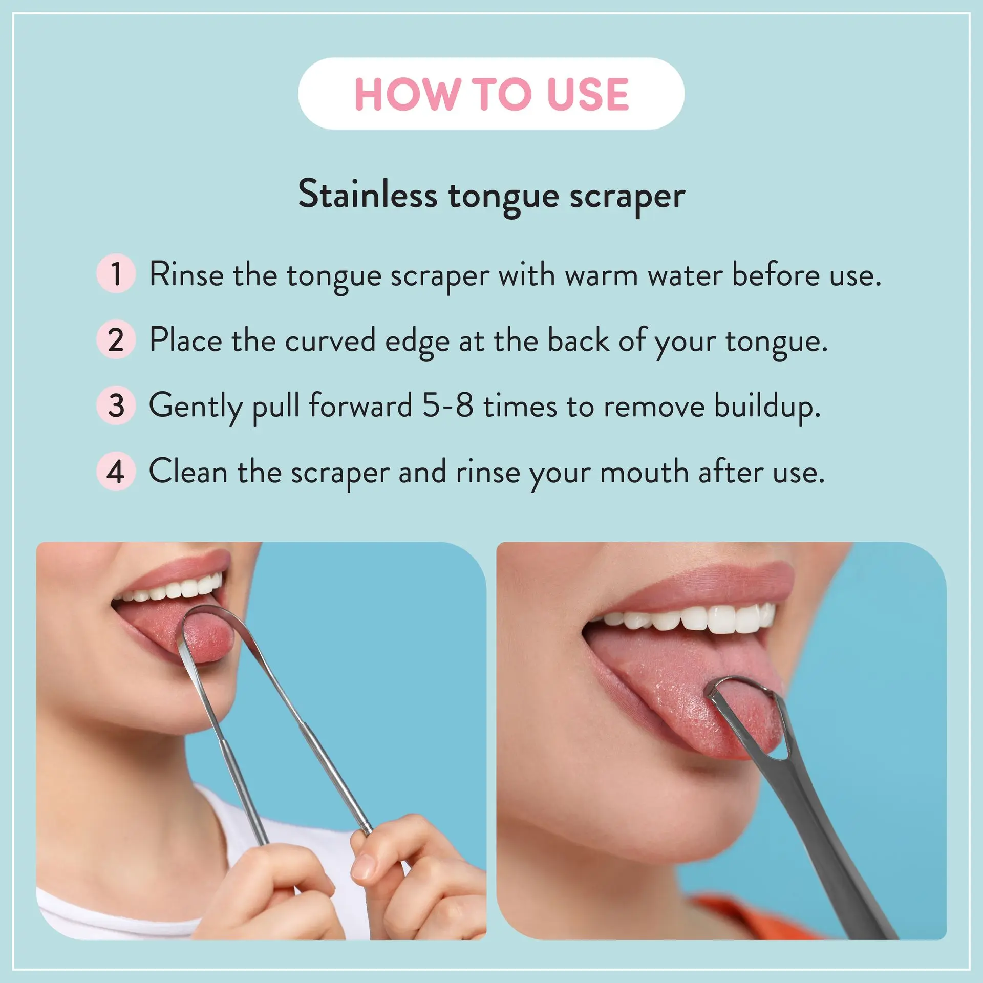 éclat Stainless Steel Tongue Scraper for Adults with Travel Case - Image 14