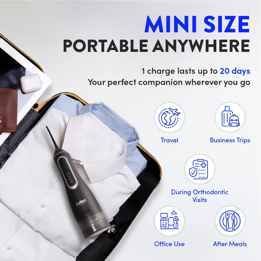 éclat Complete Oral Care Bundle: Cordless Water Flosser + Steel Tongue Scraper Kit - Image 44