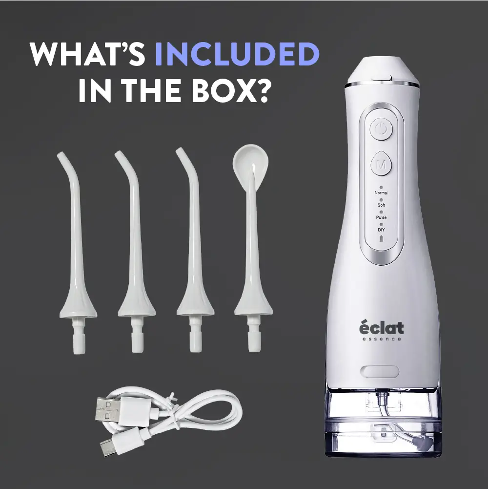 éclat Complete Oral Care Bundle: Cordless Water Flosser + Steel Tongue Scraper Kit - Image 50