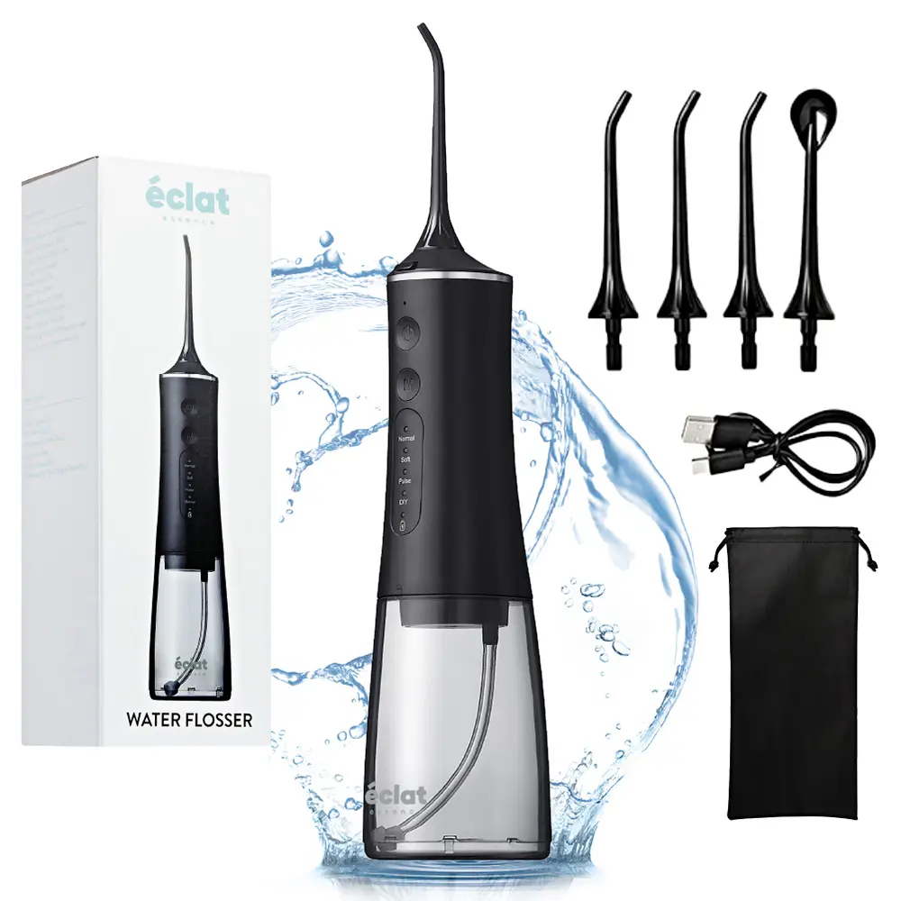 éclat Complete Oral Care Bundle: Cordless Water Flosser + Steel Tongue Scraper Kit - Image 57