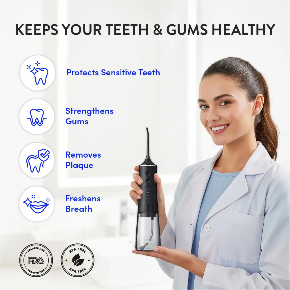 éclat Complete Oral Care Bundle: Cordless Water Flosser + Steel Tongue Scraper Kit - Image 66
