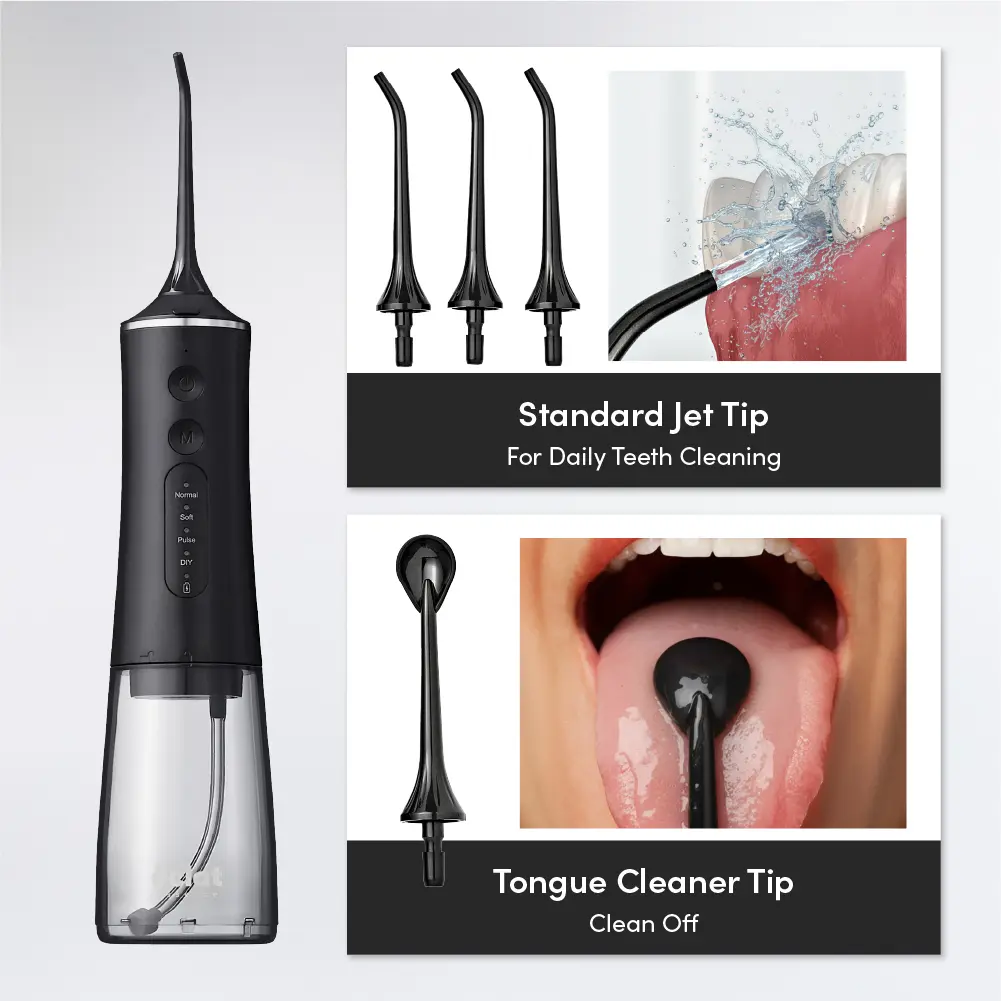 éclat Complete Oral Care Bundle: Cordless Water Flosser + Steel Tongue Scraper Kit - Image 75