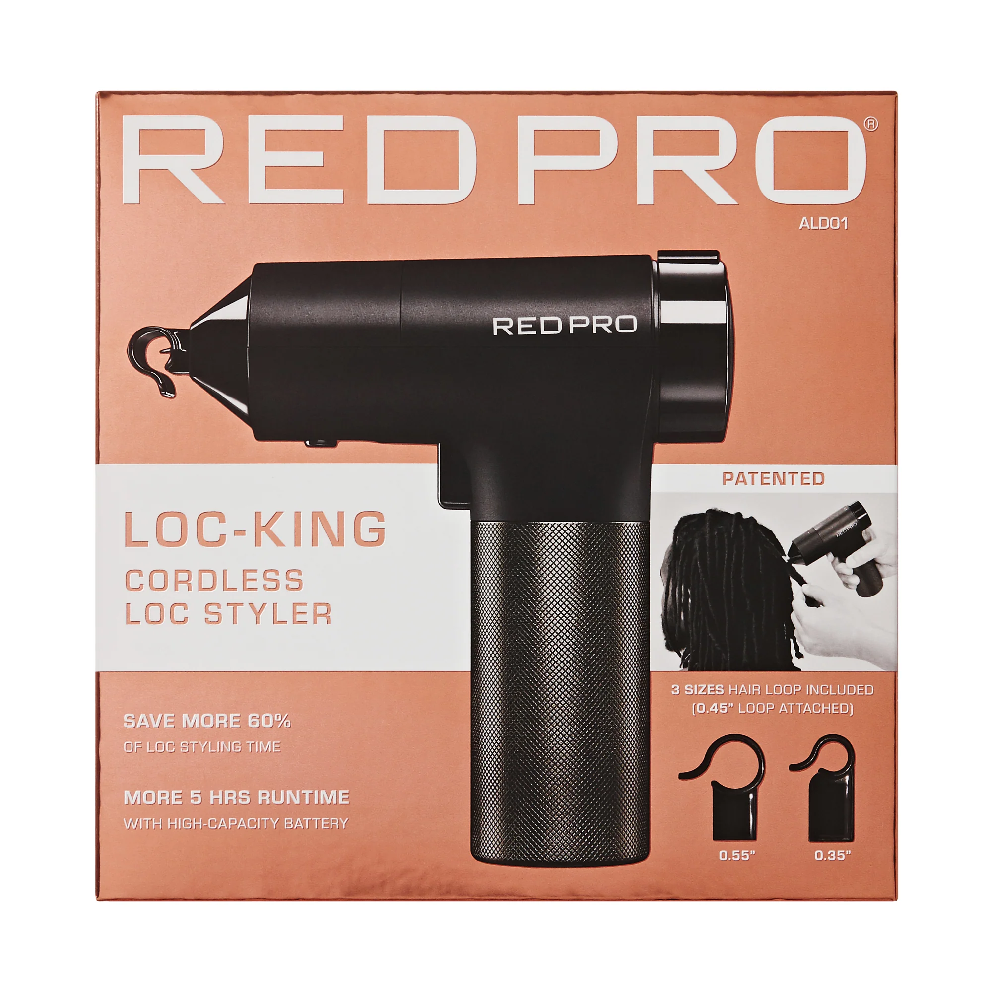 Red PRO LOC-KING Cordless Auto Loc Styler - Internationally PATENTED, World’s First & Fastest - Image 8