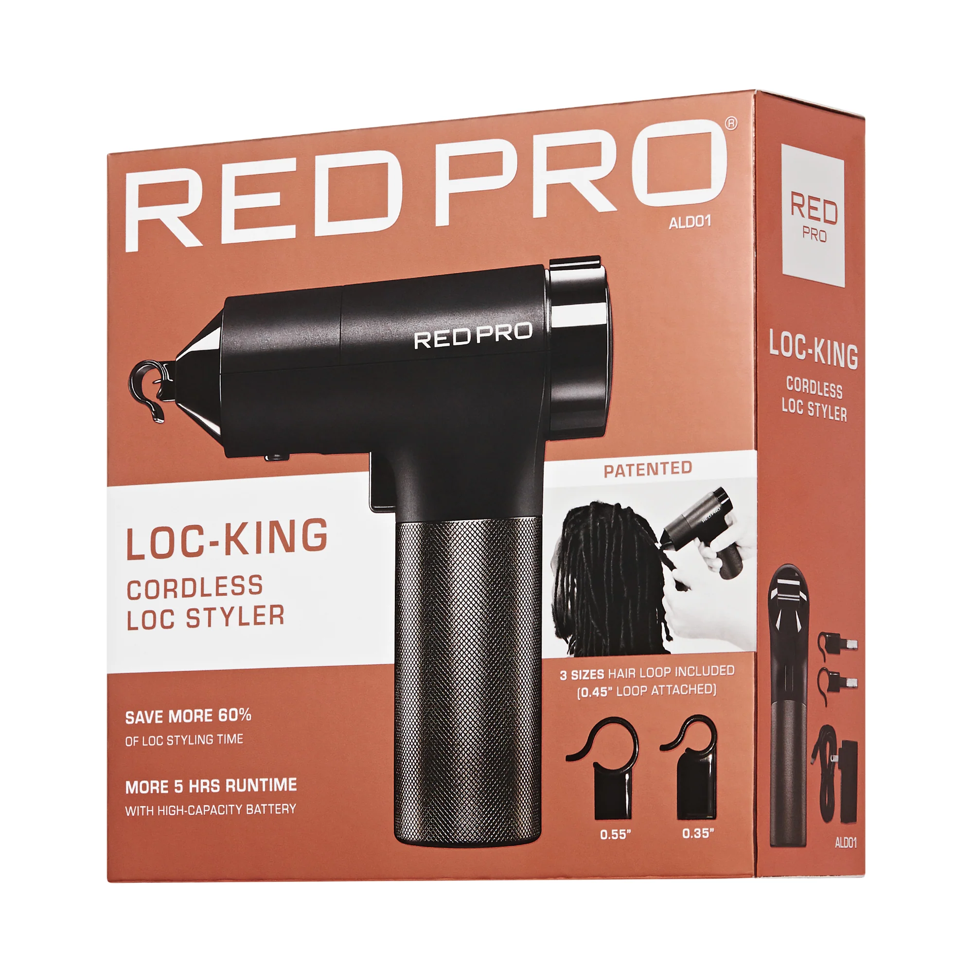 Red PRO LOC-KING Cordless Auto Loc Styler - Internationally PATENTED, World’s First & Fastest - Image 9