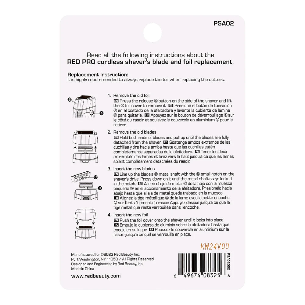 Red PRO Cordless Shaver Blade & Foil Replacement Kit - Matte Black - Image 4