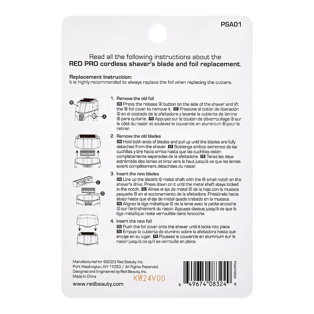 Red PRO Cordless Shaver Blade & Foil Replacement Kit - Matte Gold - Image 4