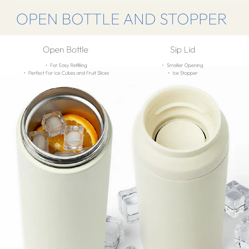 MAVIE Cream Stainless Steel Travel Coffee Mug - Double Wall Insulated Tumbler with Ice Strainer - Image 10