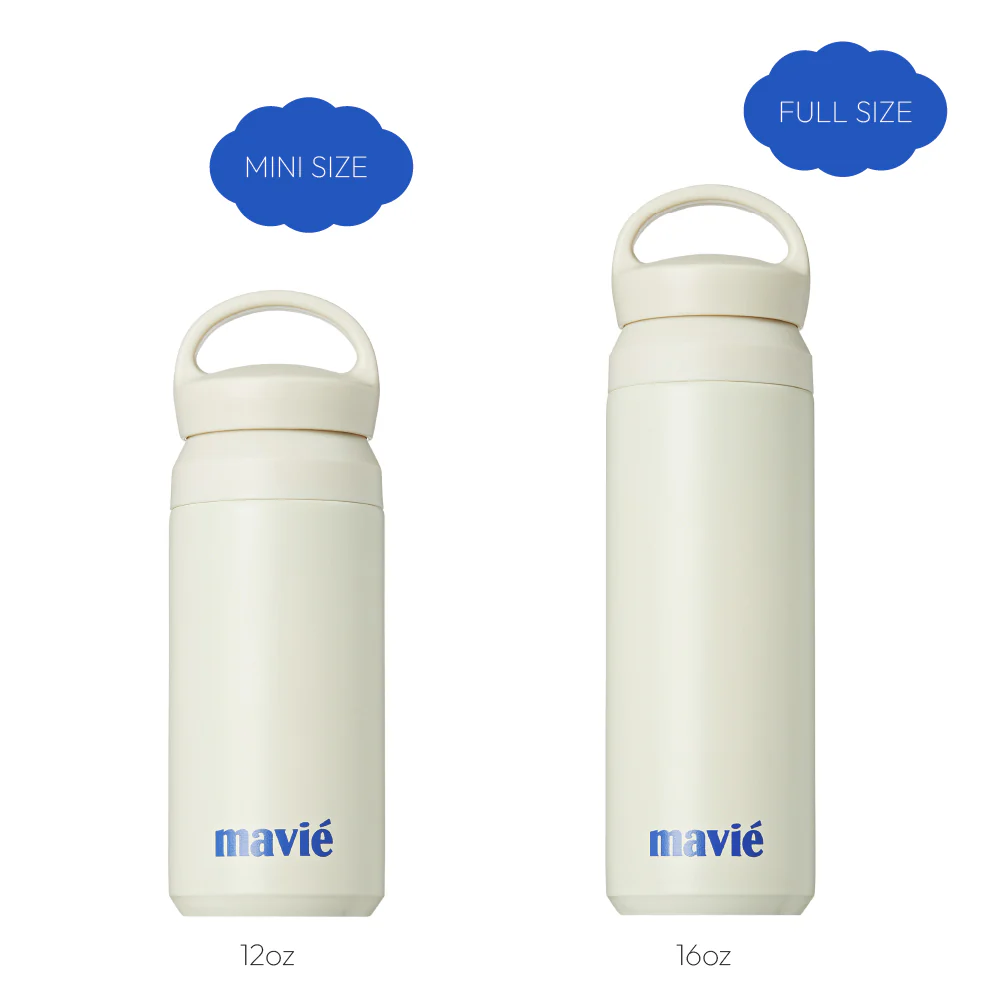 MAVIE Cream Stainless Steel Travel Coffee Mug - Double Wall Insulated Tumbler with Ice Strainer - Image 2