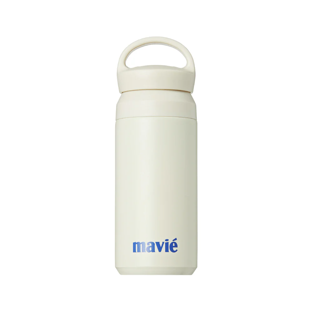 MAVIE Cream Stainless Steel Travel Coffee Mug - Double Wall Insulated Tumbler with Ice Strainer - Image 3
