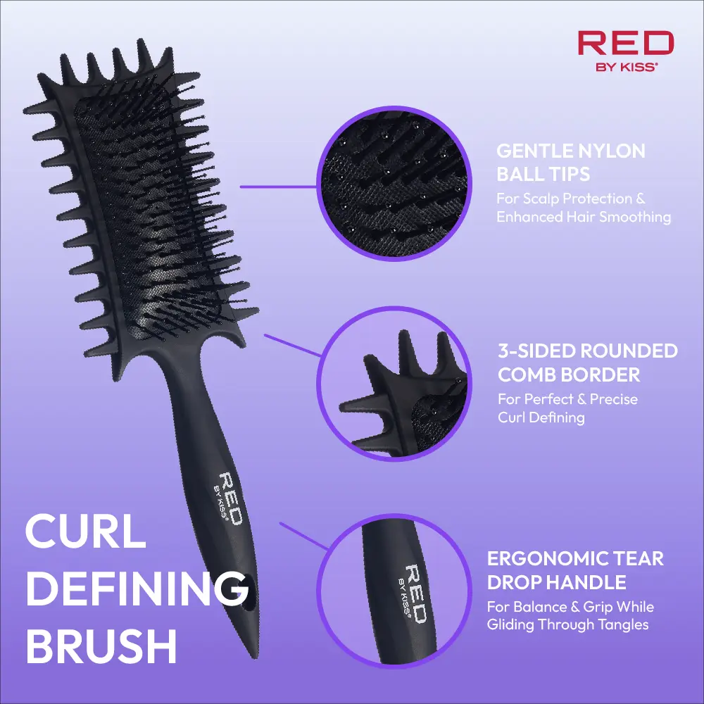 RED by KISS Curl-Art Styler - Detangling & Curl Defining Brush with Side Combs - Image 15