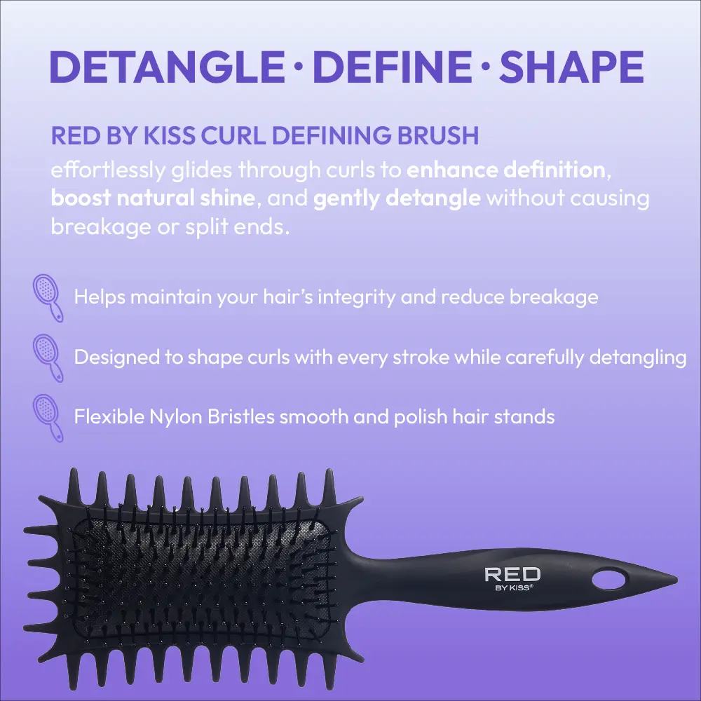 RED by KISS Curl-Art Styler - Detangling & Curl Defining Brush with Side Combs - Image 17