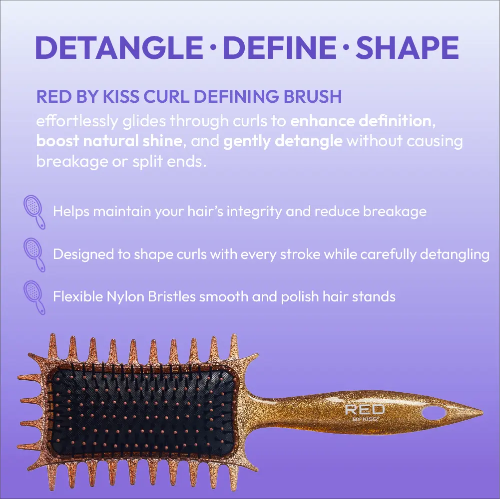 RED by KISS Curl-Art Styler - Detangling & Curl Defining Brush with Side Combs - Image 18