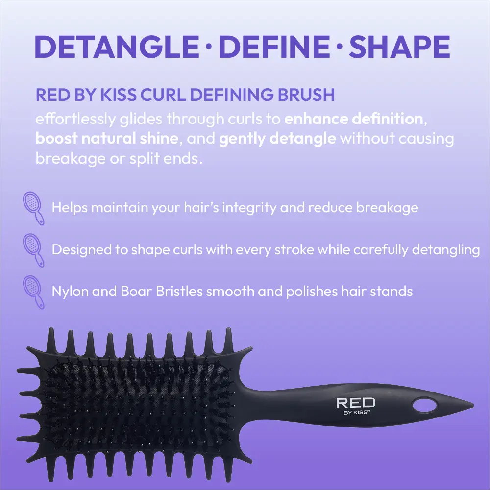 RED by KISS Curl-Art Styler - Detangling & Curl Defining Brush with Side Combs - Image 5