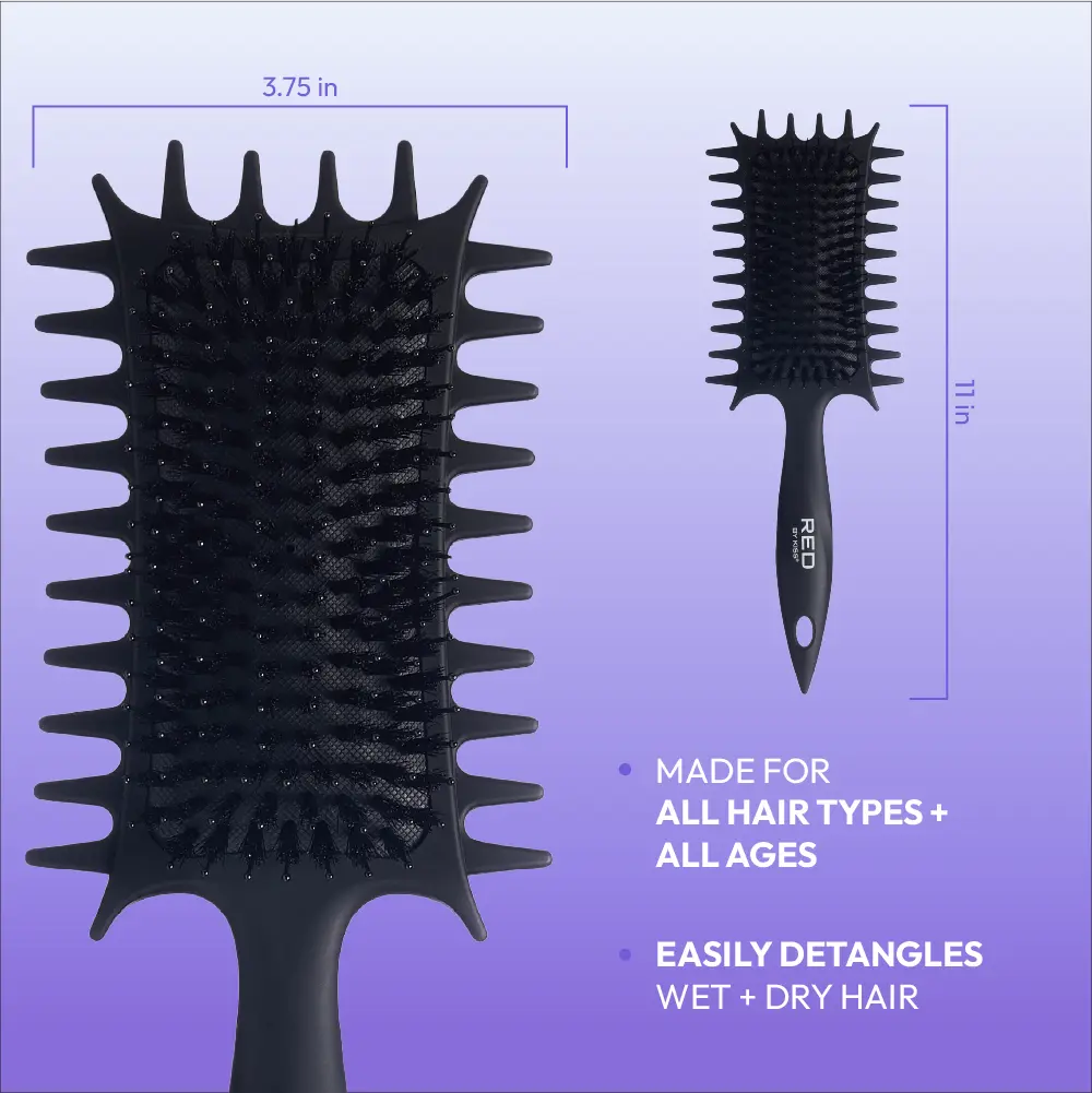 RED by KISS Curl-Art Styler - Detangling & Curl Defining Brush with Side Combs - Image 7