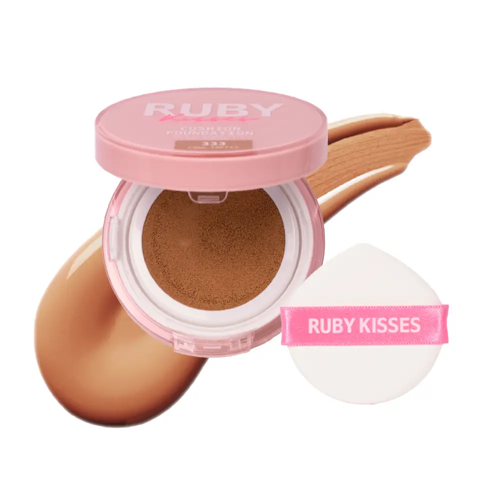 Ruby Kisses Cushion Foundation Compact - Full Coverage with Skincare Benefits, Suitable for Light to Dark Shades - Image 10