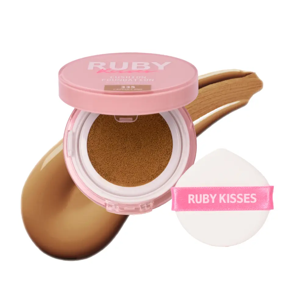 Ruby Kisses Cushion Foundation Compact - Full Coverage with Skincare Benefits, Suitable for Light to Dark Shades - Image 11