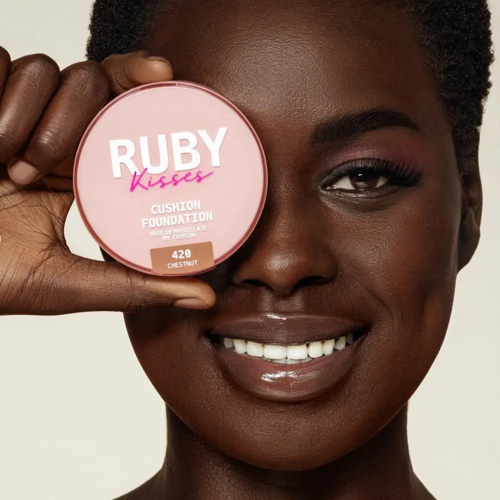 Ruby Kisses Cushion Foundation Compact - Full Coverage with Skincare Benefits, Suitable for Light to Dark Shades - Image 110