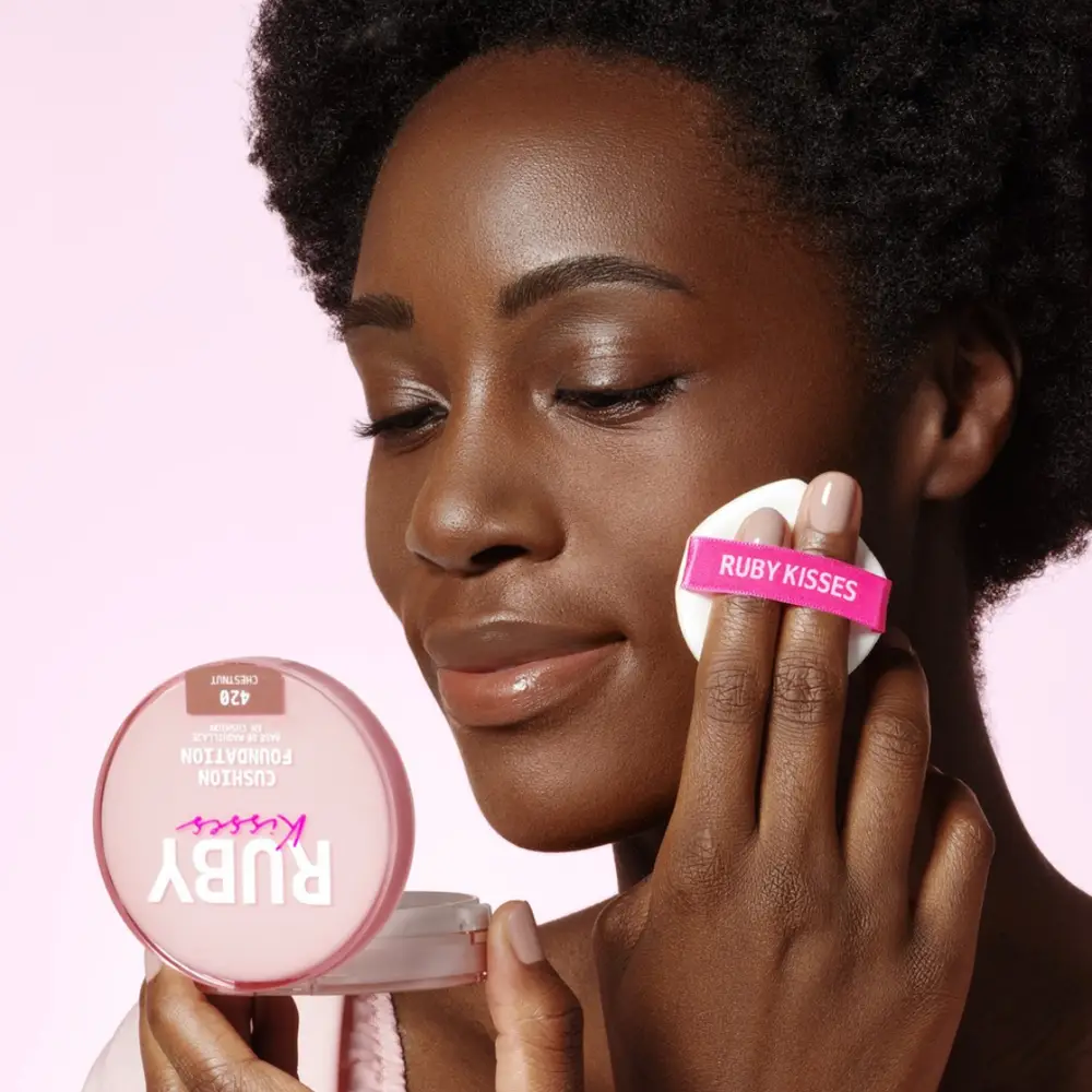 Ruby Kisses Cushion Foundation Compact - Full Coverage with Skincare Benefits, Suitable for Light to Dark Shades - Image 119