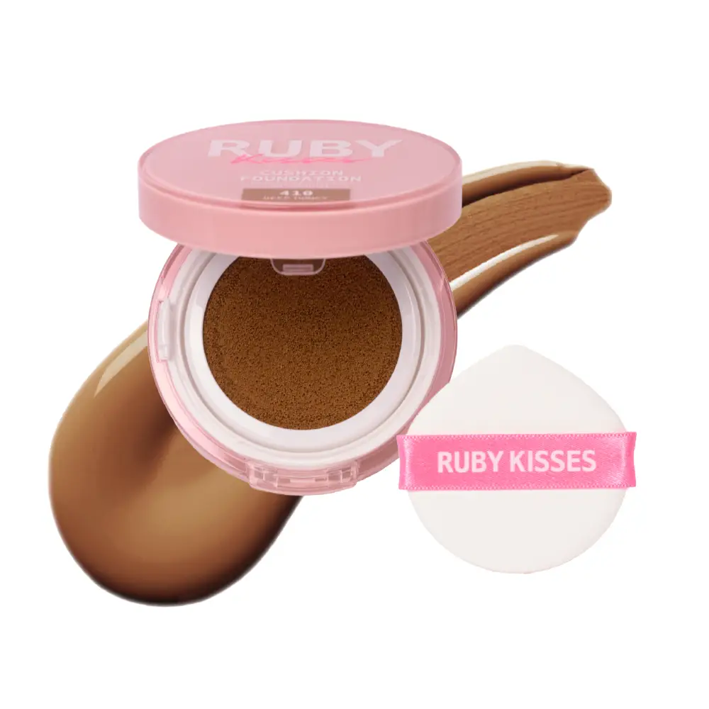 Ruby Kisses Cushion Foundation Compact - Full Coverage with Skincare Benefits, Suitable for Light to Dark Shades - Image 13