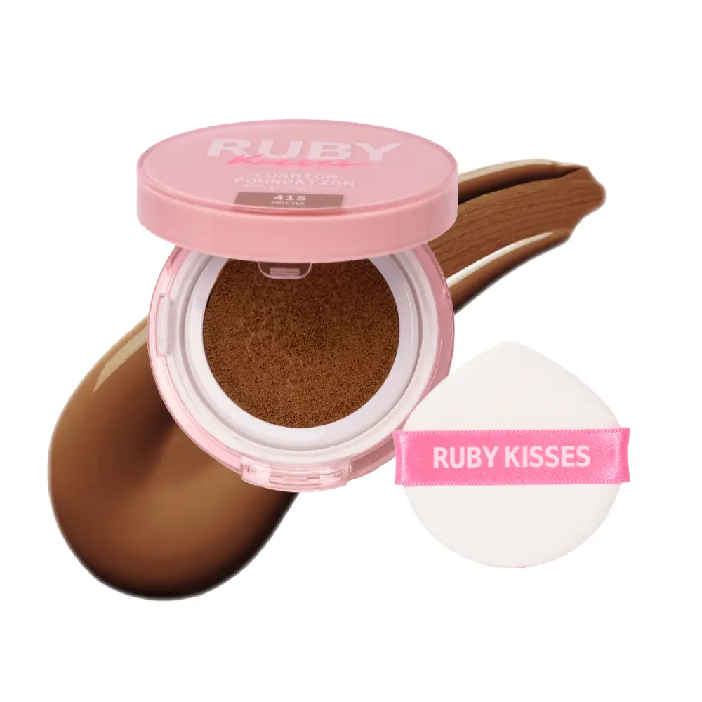 Ruby Kisses Cushion Foundation Compact - Full Coverage with Skincare Benefits, Suitable for Light to Dark Shades - Image 14