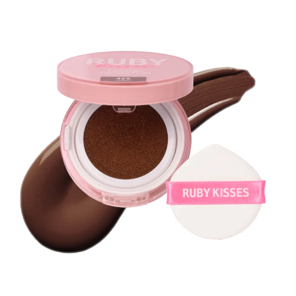 Ruby Kisses Cushion Foundation Compact - Full Coverage with Skincare Benefits, Suitable for Light to Dark Shades - Image 16
