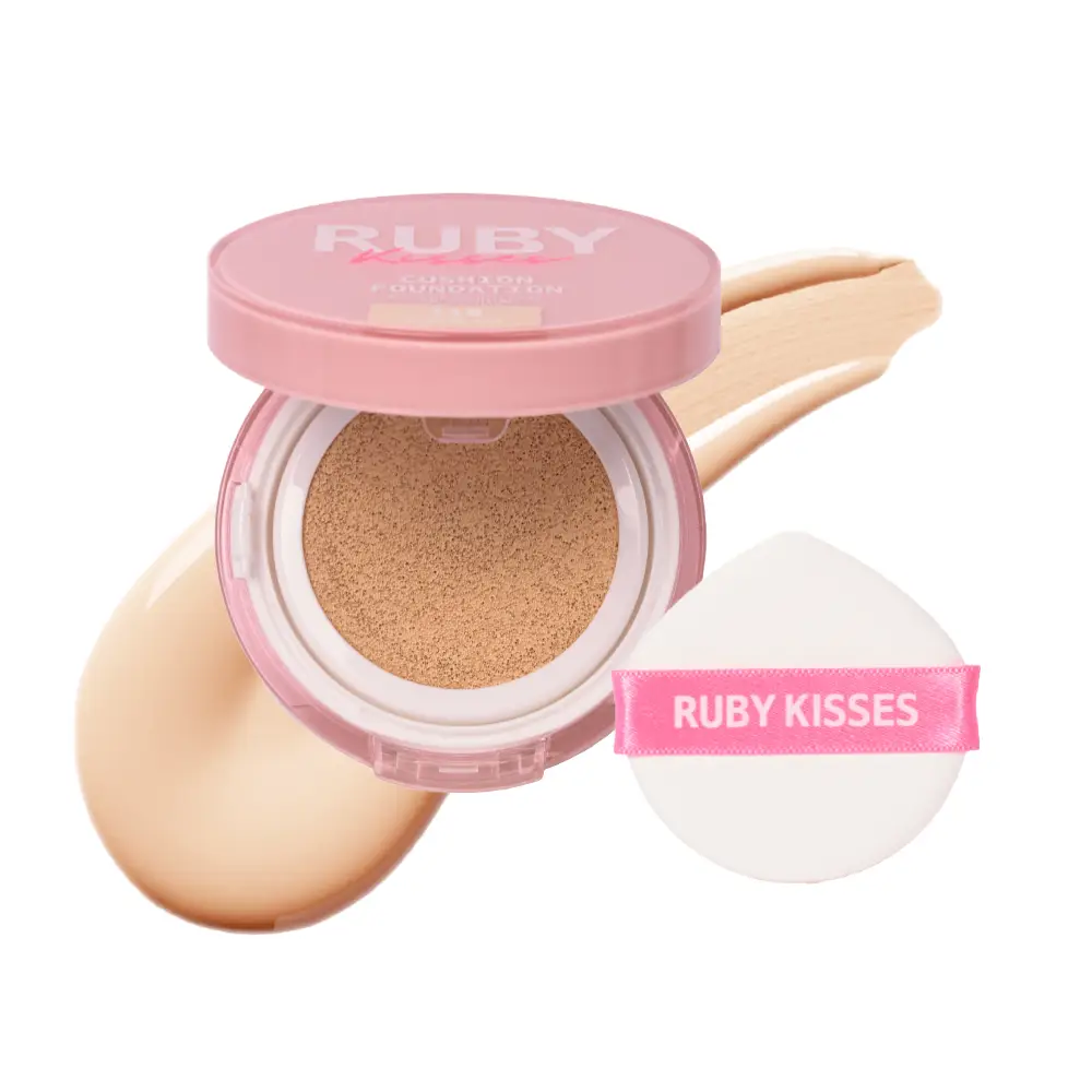 Ruby Kisses Cushion Foundation Compact - Full Coverage with Skincare Benefits, Suitable for Light to Dark Shades - Image 2