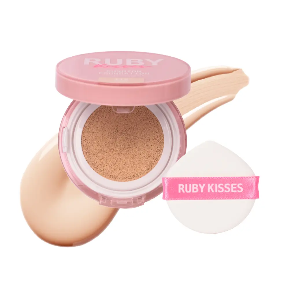 Ruby Kisses Cushion Foundation Compact - Full Coverage with Skincare Benefits, Suitable for Light to Dark Shades - Image 3