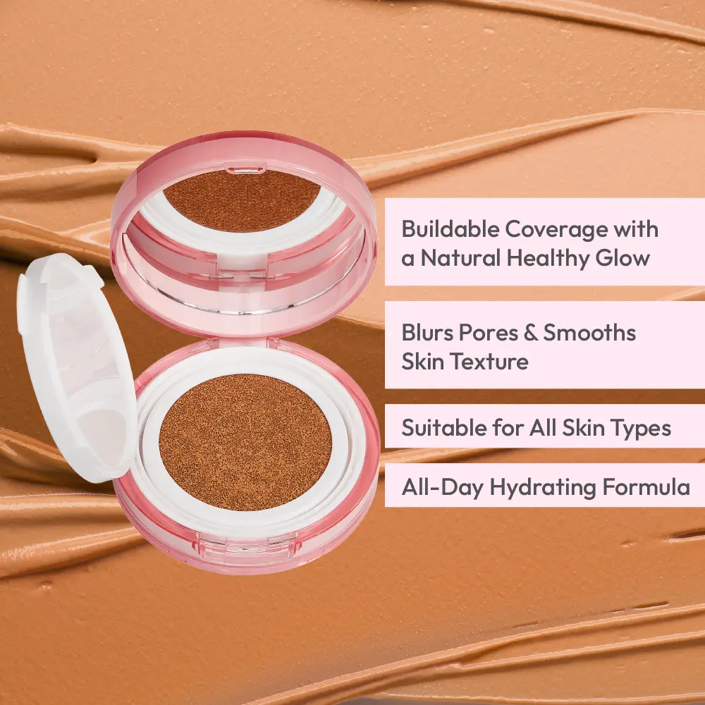 Ruby Kisses Cushion Foundation Compact - Full Coverage with Skincare Benefits, Suitable for Light to Dark Shades - Image 38