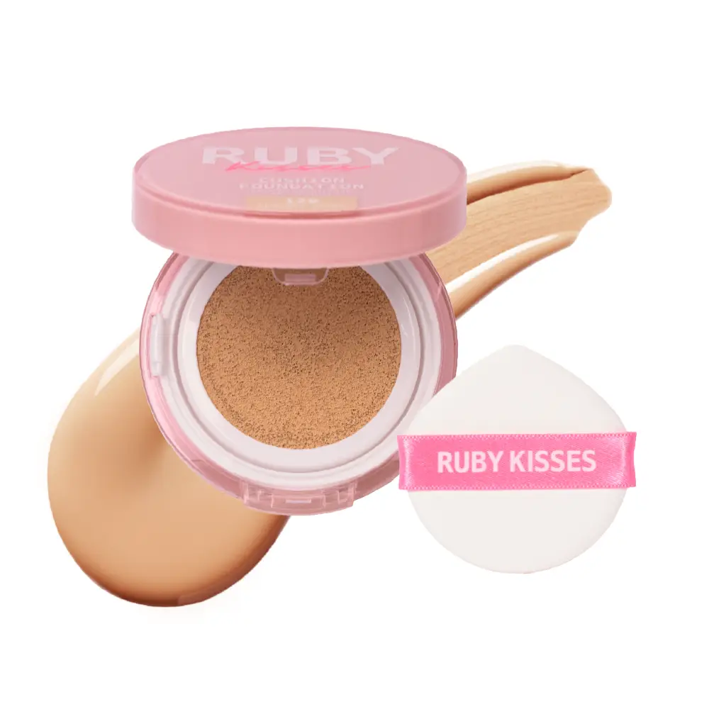 Ruby Kisses Cushion Foundation Compact - Full Coverage with Skincare Benefits, Suitable for Light to Dark Shades - Image 5