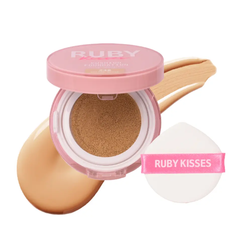 Ruby Kisses Cushion Foundation Compact - Full Coverage with Skincare Benefits, Suitable for Light to Dark Shades - Image 6