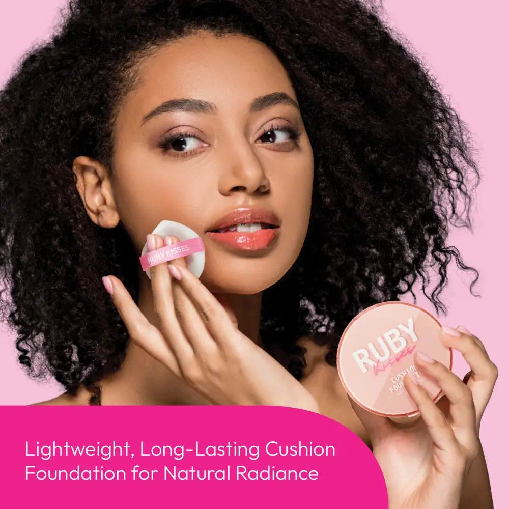 Ruby Kisses Cushion Foundation Compact - Full Coverage with Skincare Benefits, Suitable for Light to Dark Shades - Image 67