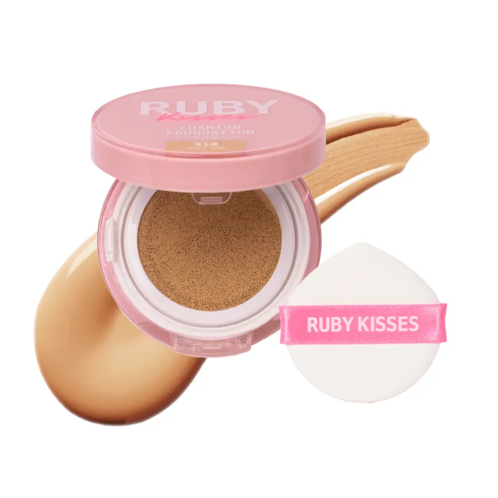 Ruby Kisses Cushion Foundation Compact - Full Coverage with Skincare Benefits, Suitable for Light to Dark Shades - Image 7