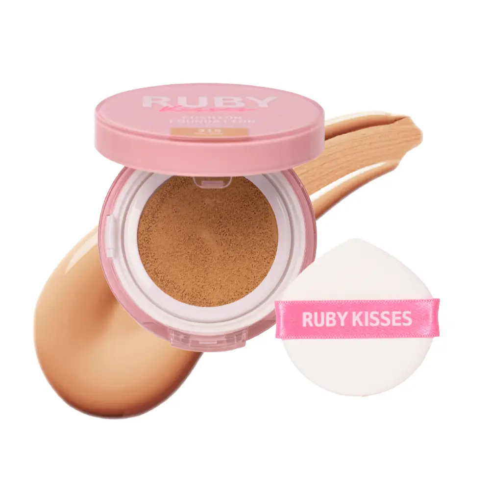 Ruby Kisses Cushion Foundation Compact - Full Coverage with Skincare Benefits, Suitable for Light to Dark Shades - Image 8