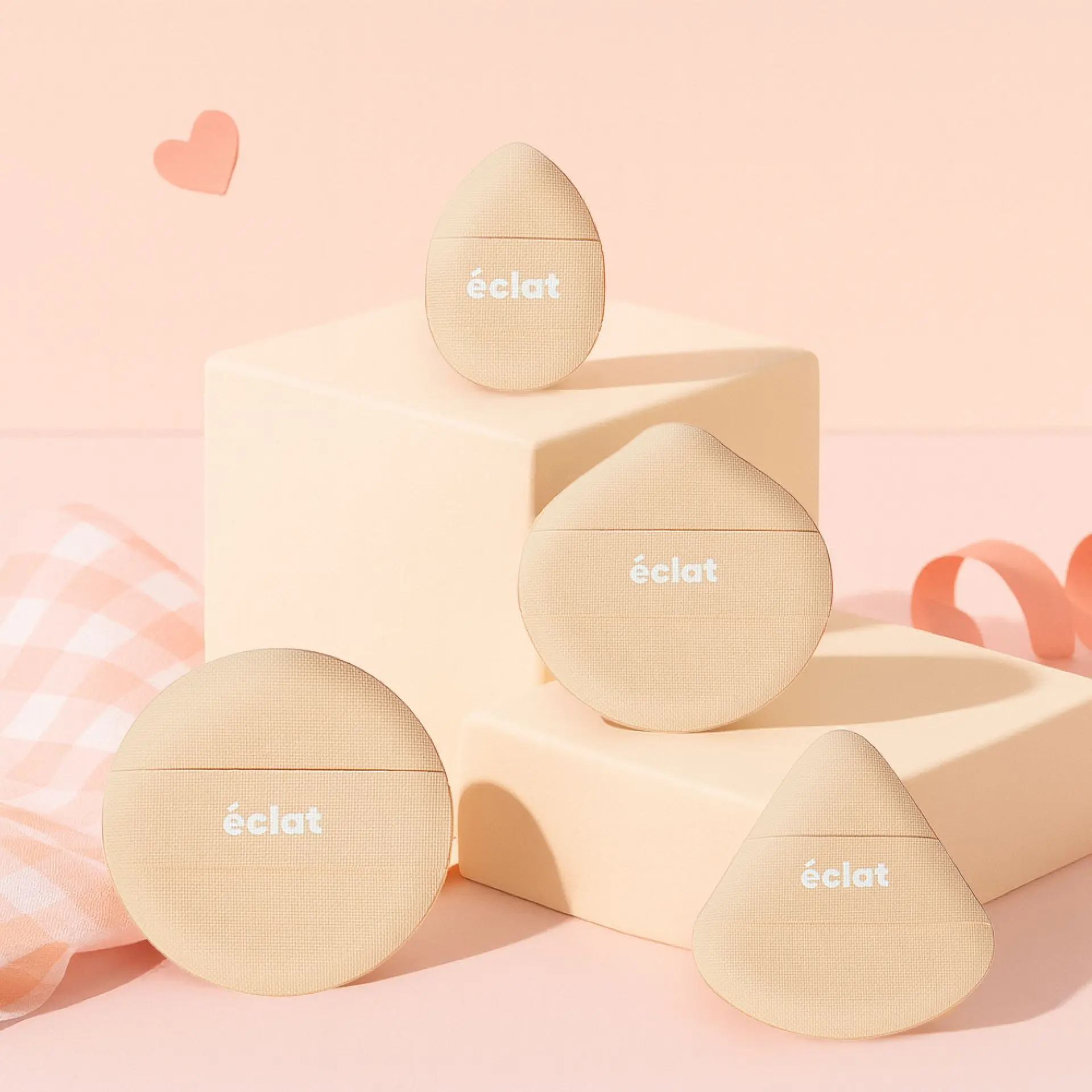 éclat Cushion Puff Makeup Set - 8pcs Soft & Bouncy Foundation, Concealer & Powder Puff - Image 8