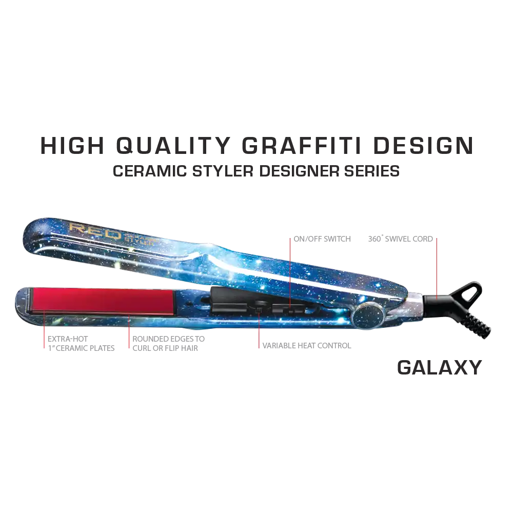 RED by KISS Designer Series 1-Inch Ceramic Flat Iron Styler - Image 4