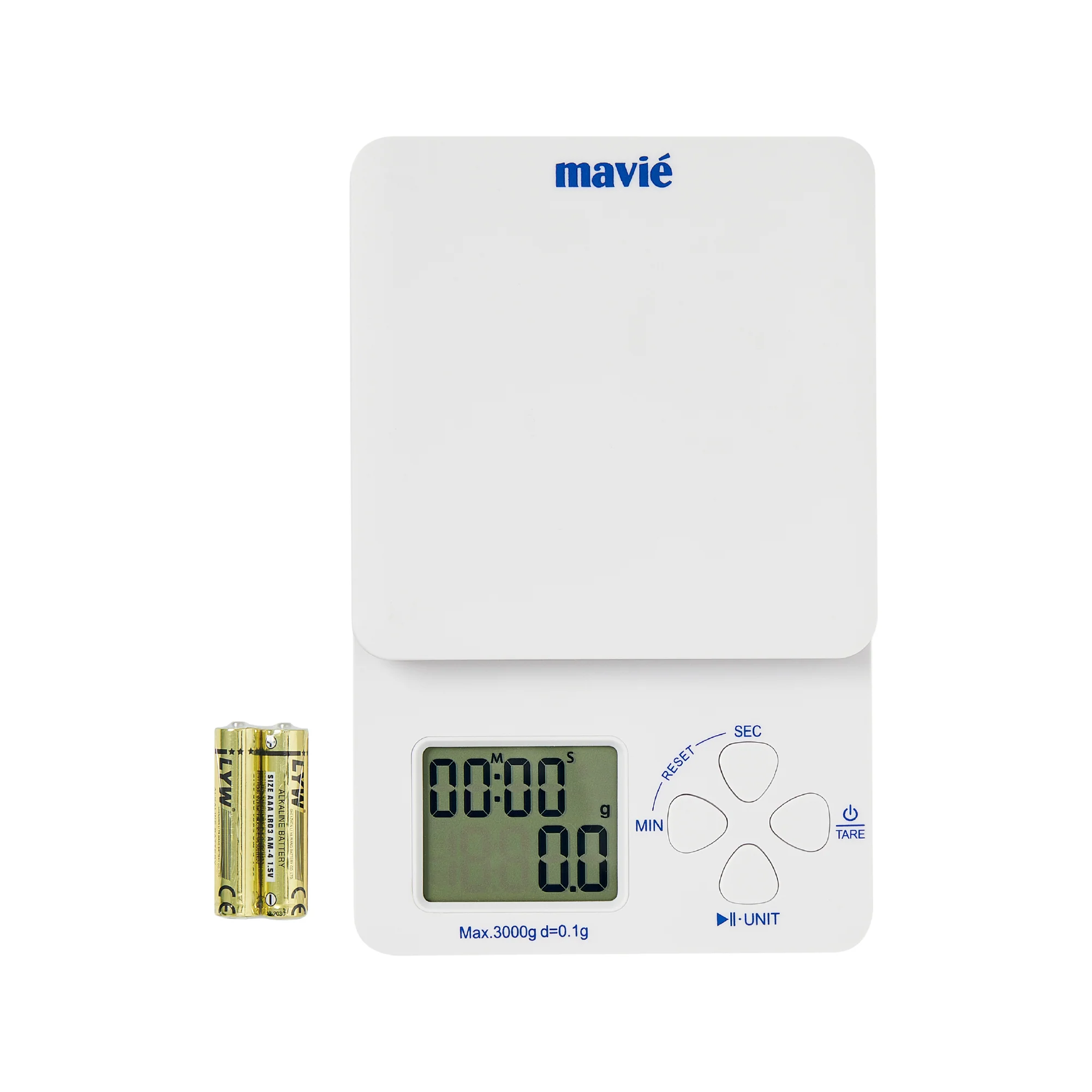 MAVIE 2-in-1 Digital Coffee Scale with Timer High Precision Pour-Over Food Scale (3kg / 0.1g Accuracy) - Image 7