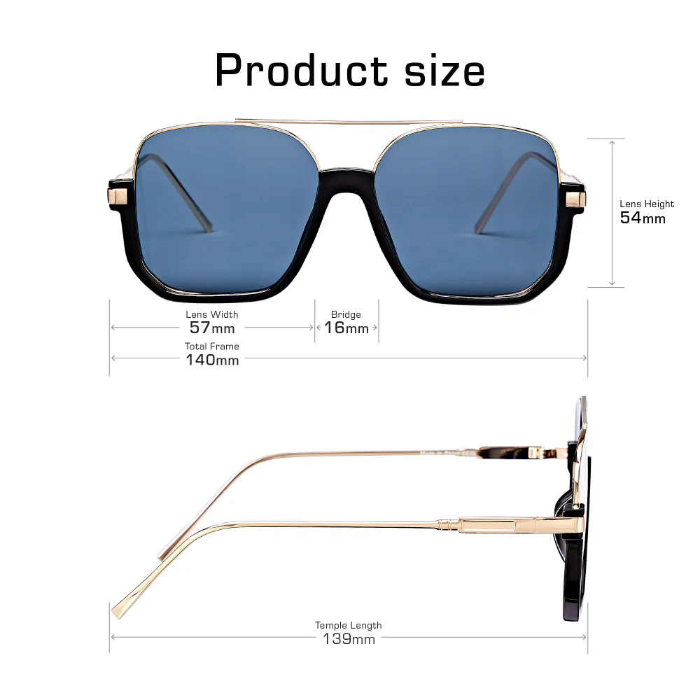Mad Shade Double Bridge Round Square Sunglasses #55 - Image 5