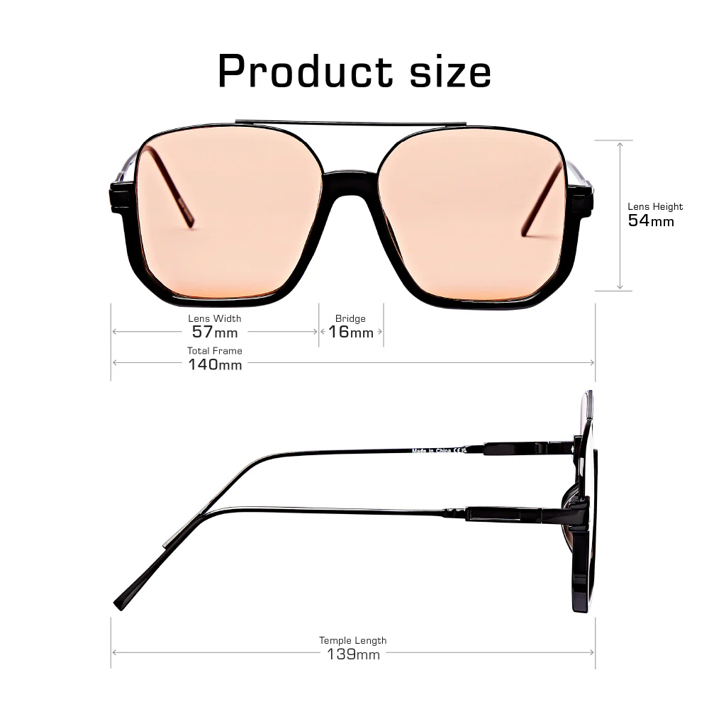 Mad Shade Double Bridge Round Square Sunglasses #56 - Image 5