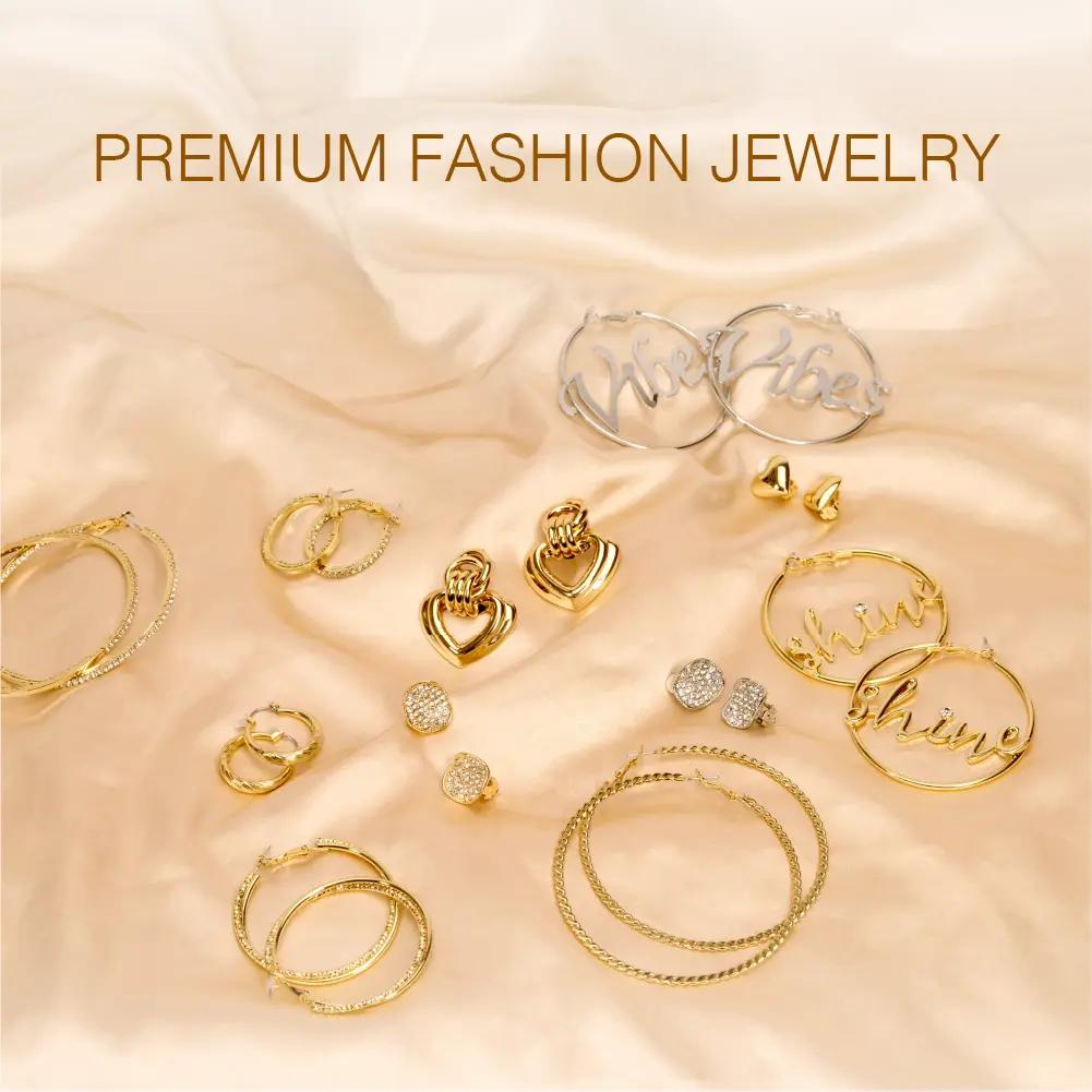 Arria Double Fixed Pincatch Gold Tone Textured Hoop Earrings - 75mm - Image 6