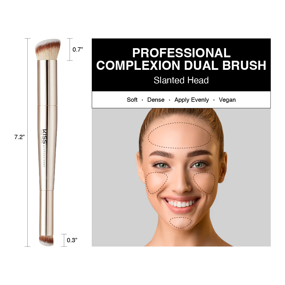 Kiss New York Dual Ended Complexion Makeup Brush - Image 3