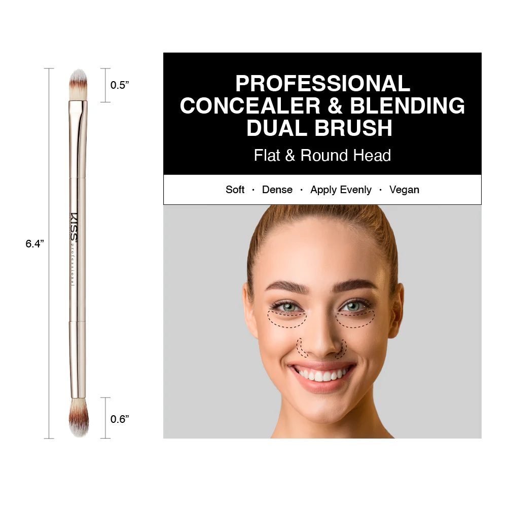Kiss New York Dual Ended Concealer and Blending Makeup Brush - Image 3