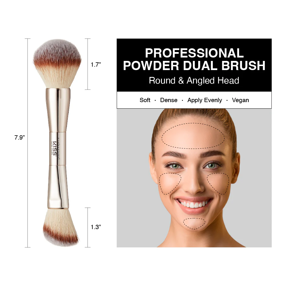 Kiss New York Dual Ended Powder Makeup Brush - Image 3