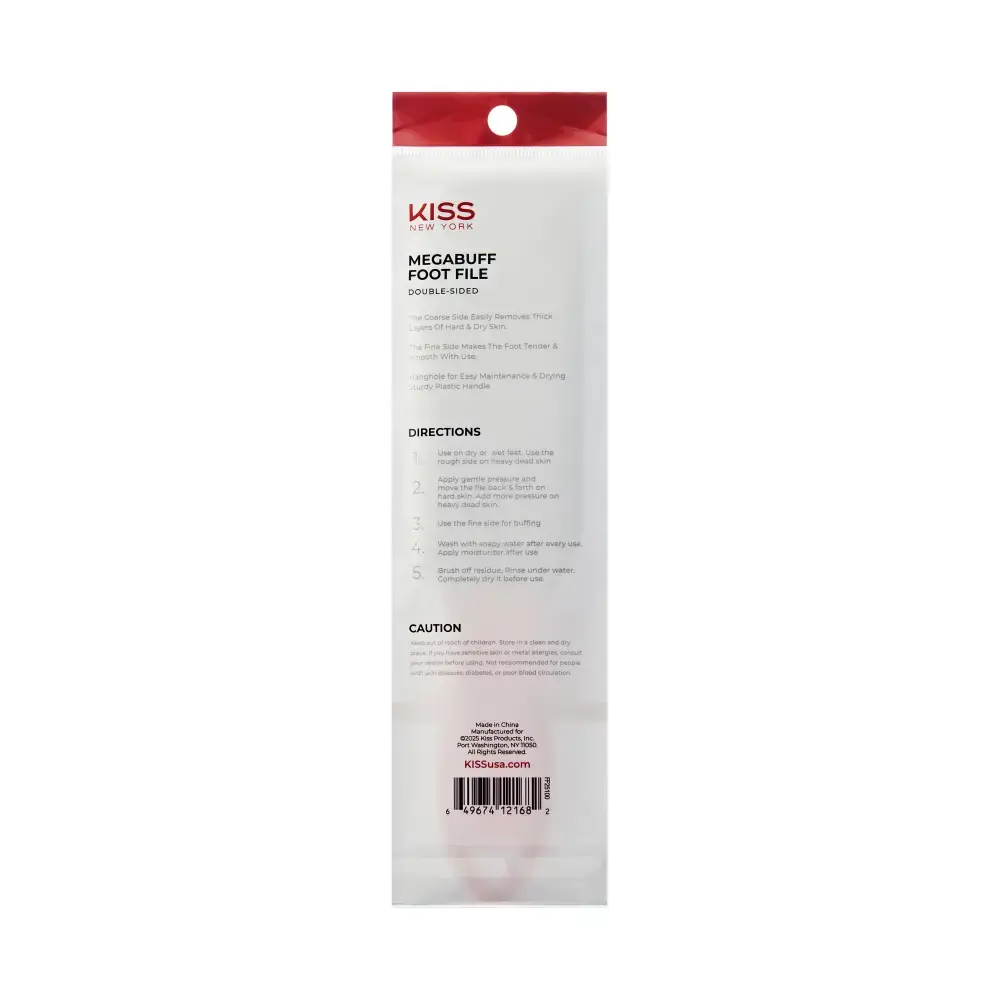 Kiss New York Dual-Sided Foot File for Callus Removal and Smooth, Soft Feet - Image 32